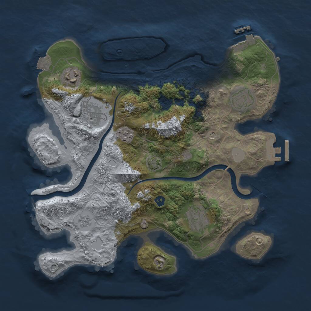 Rust Map: Procedural Map, Size: 3000, Seed: 1497198967, 11 Monuments