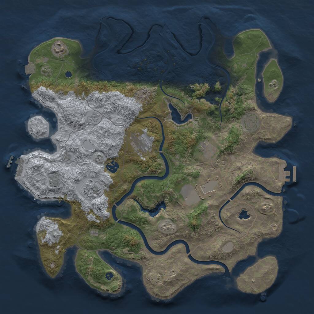 Rust Map: Procedural Map, Size: 4000, Seed: 856242289, 14 Monuments