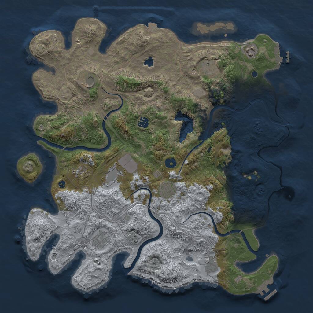Rust Map: Procedural Map, Size: 4250, Seed: 65633, 16 Monuments