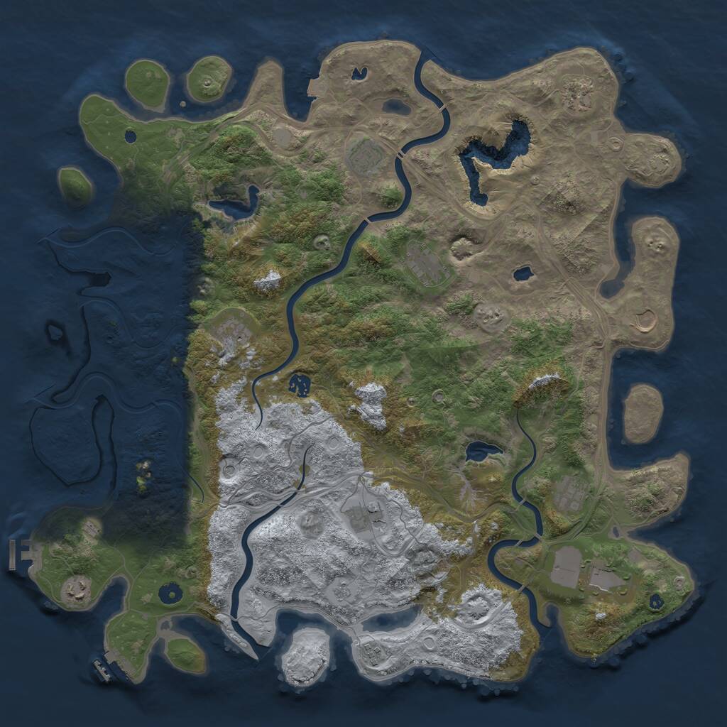 Rust Map: Procedural Map, Size: 4800, Seed: 543625, 17 Monuments