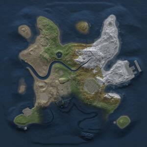 Thumbnail Rust Map: Procedural Map, Size: 2400, Seed: 646852, 7 Monuments