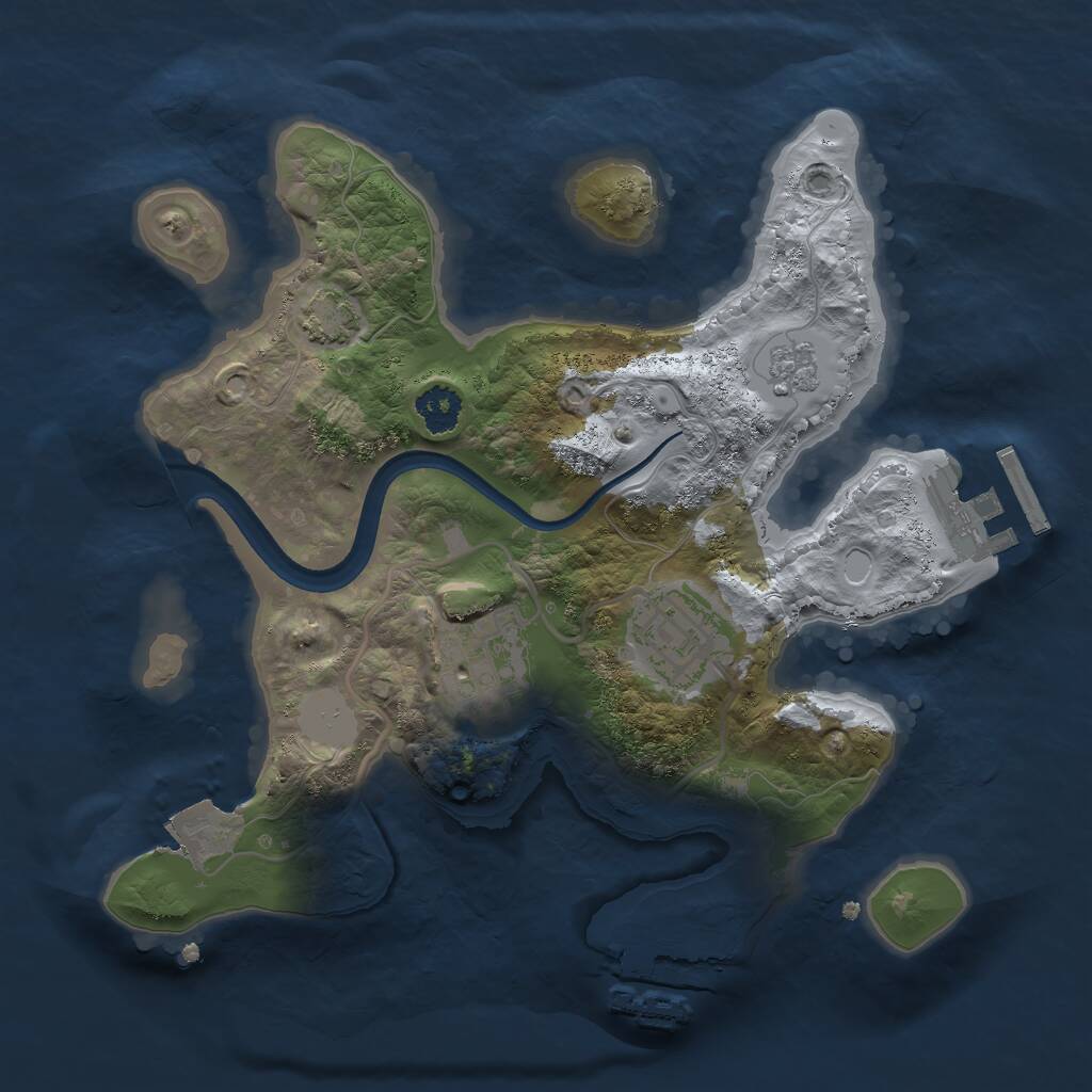 Rust Map: Procedural Map, Size: 2400, Seed: 646852, 7 Monuments