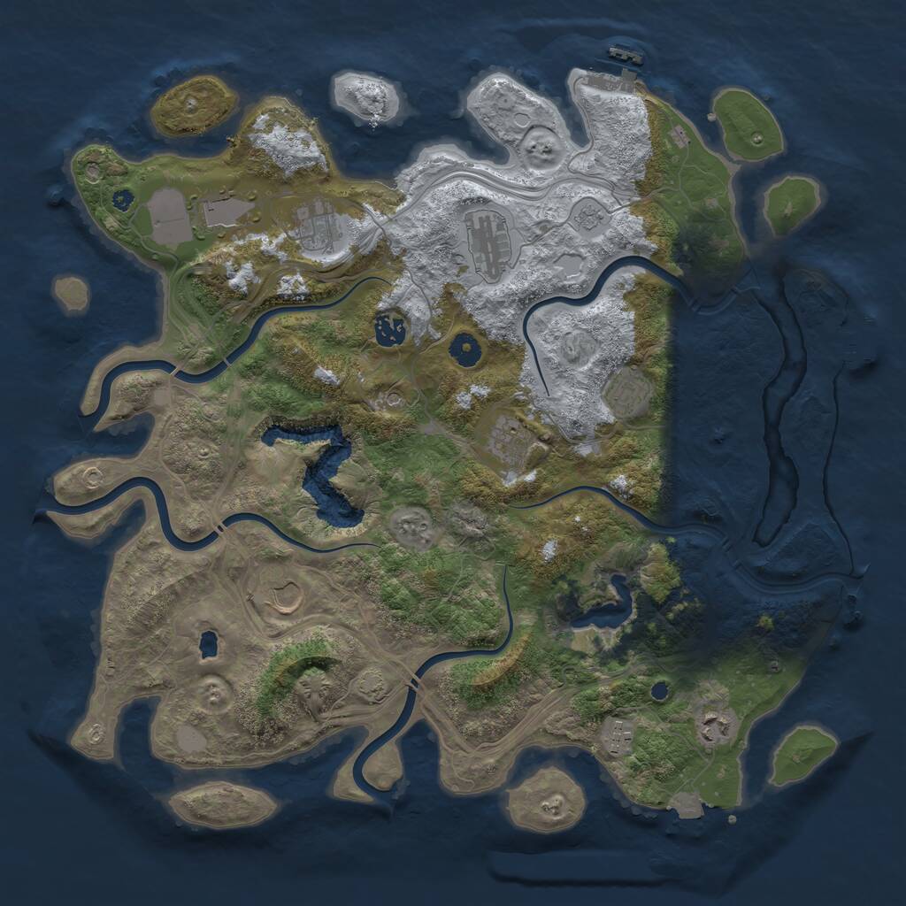 Rust Map: Procedural Map, Size: 4250, Seed: 1289664213, 15 Monuments