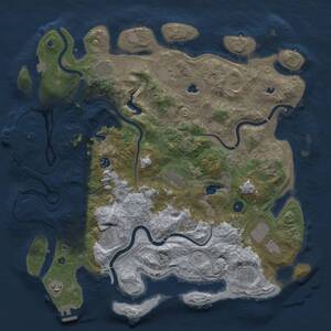 Thumbnail Rust Map: Procedural Map, Size: 4500, Seed: 517547043, 17 Monuments