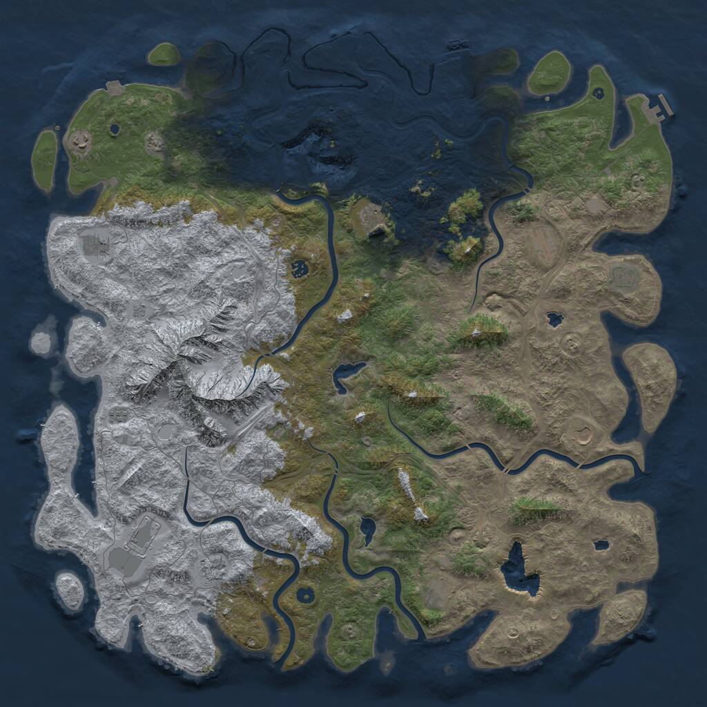 Rust Map: Procedural Map, Size: 6000, Seed: 2000244294, 17 Monuments