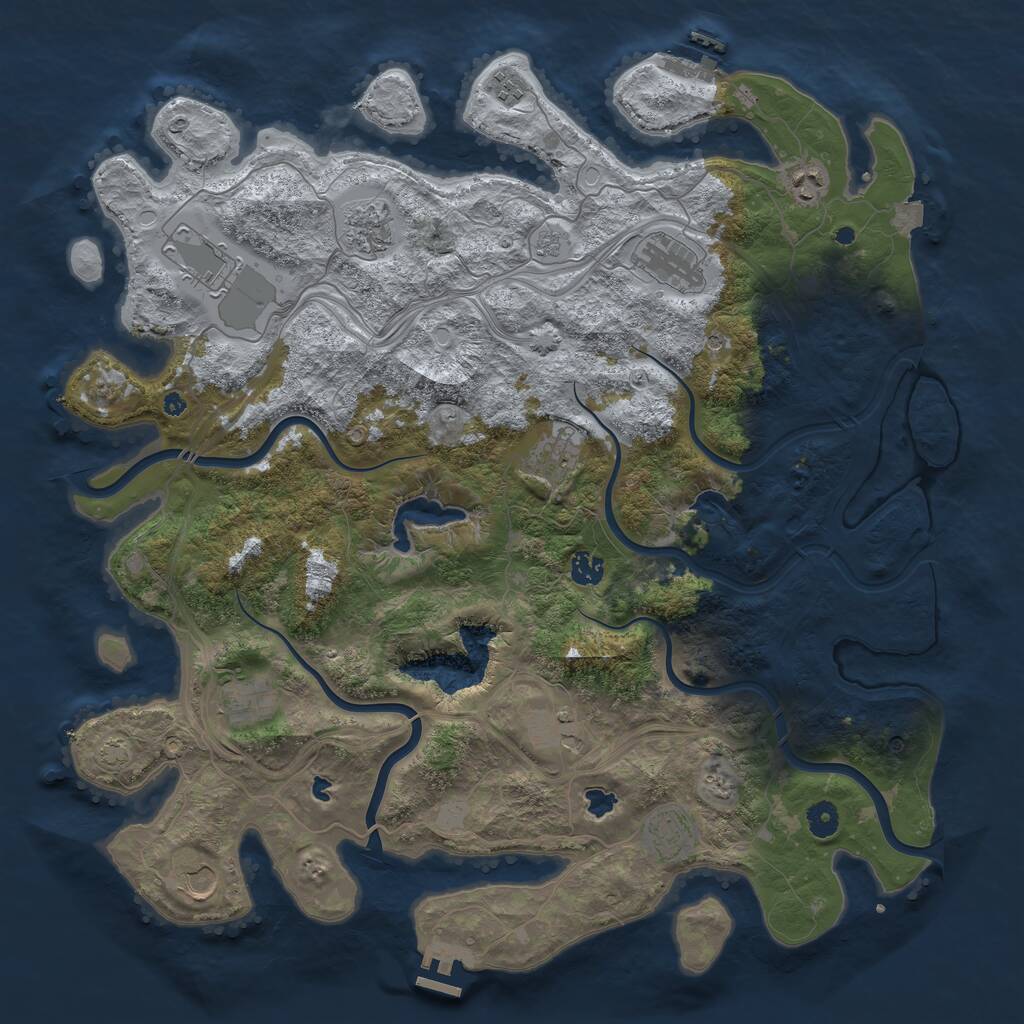 Rust Map: Procedural Map, Size: 4500, Seed: 41113866, 17 Monuments