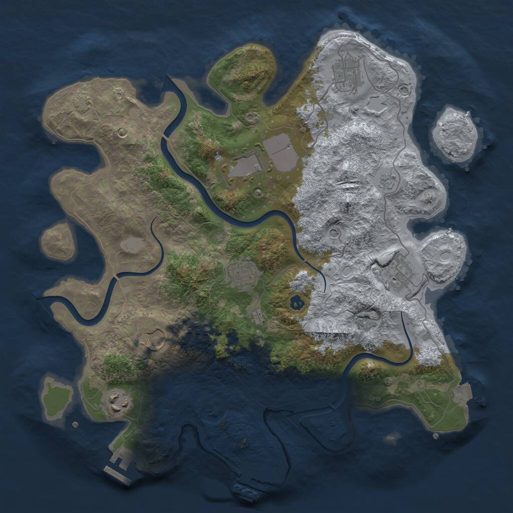 Rust Map: Procedural Map, Size: 3525, Seed: 2026, 13 Monuments
