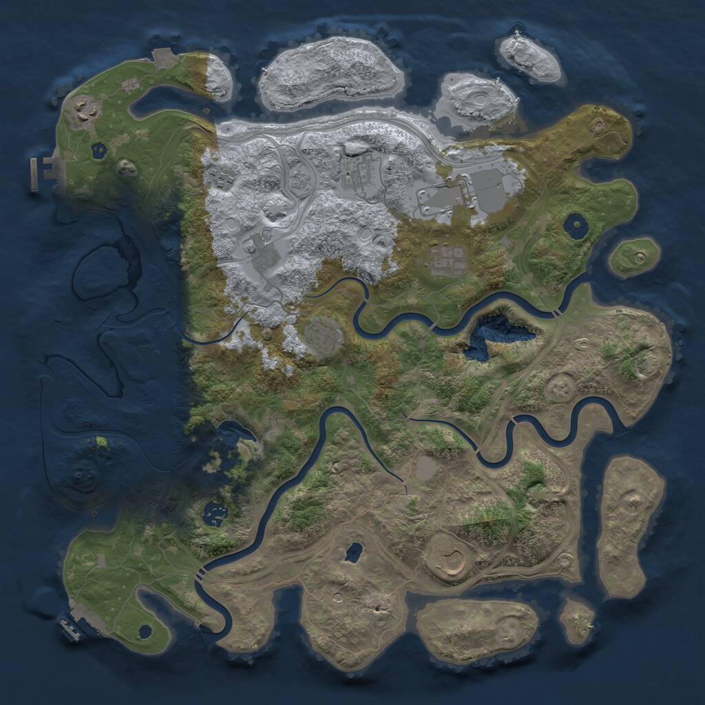 Rust Map: Procedural Map, Size: 4250, Seed: 941018062, 15 Monuments