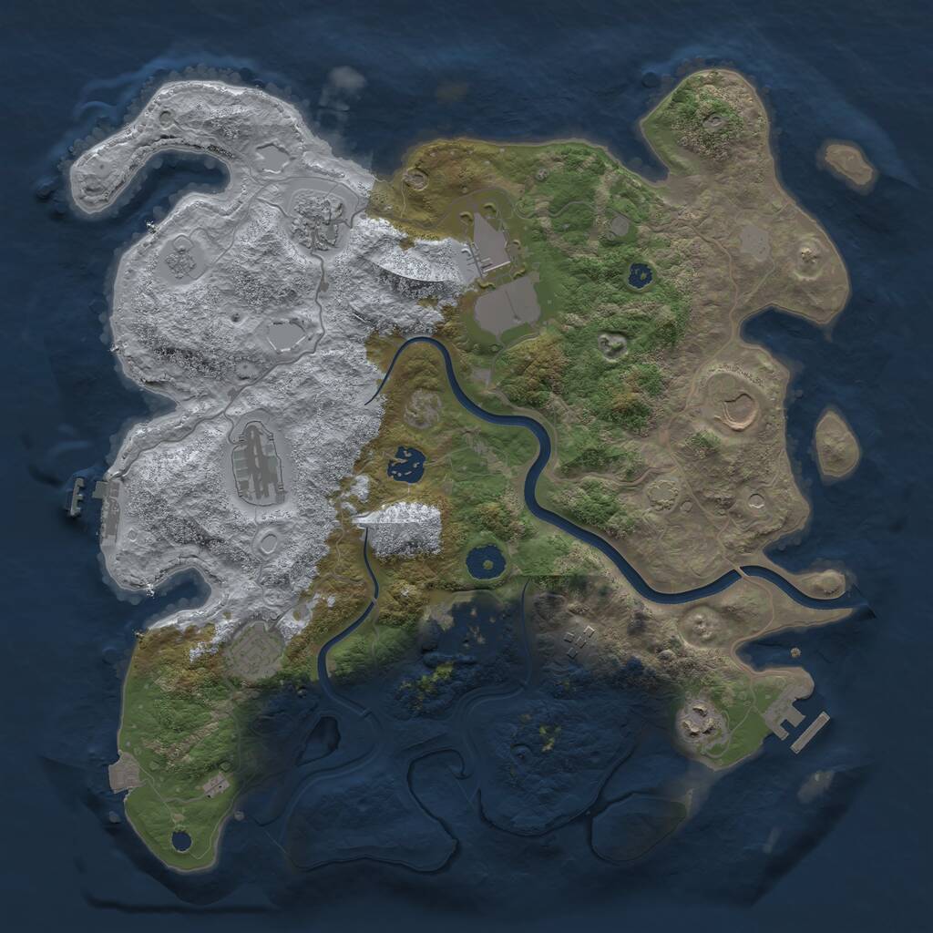 Rust Map: Procedural Map, Size: 3800, Seed: 894593127, 15 Monuments