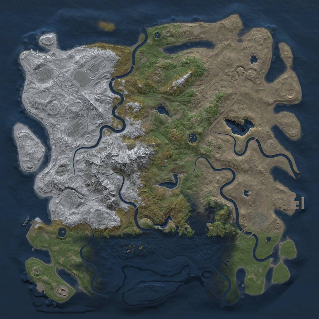 Rust Map: Procedural Map, Size: 5111, Seed: 1827883939, 17 Monuments