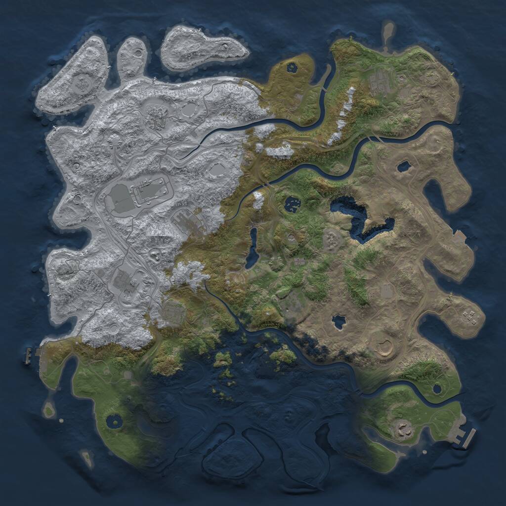 Rust Map: Procedural Map, Size: 4750, Seed: 104516749, 17 Monuments
