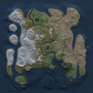 Thumbnail Rust Map: Procedural Map, Size: 3500, Seed: 8499302, 15 Monuments