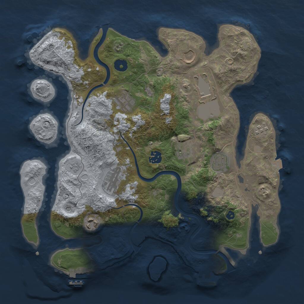 Rust Map: Procedural Map, Size: 3500, Seed: 8499302, 15 Monuments