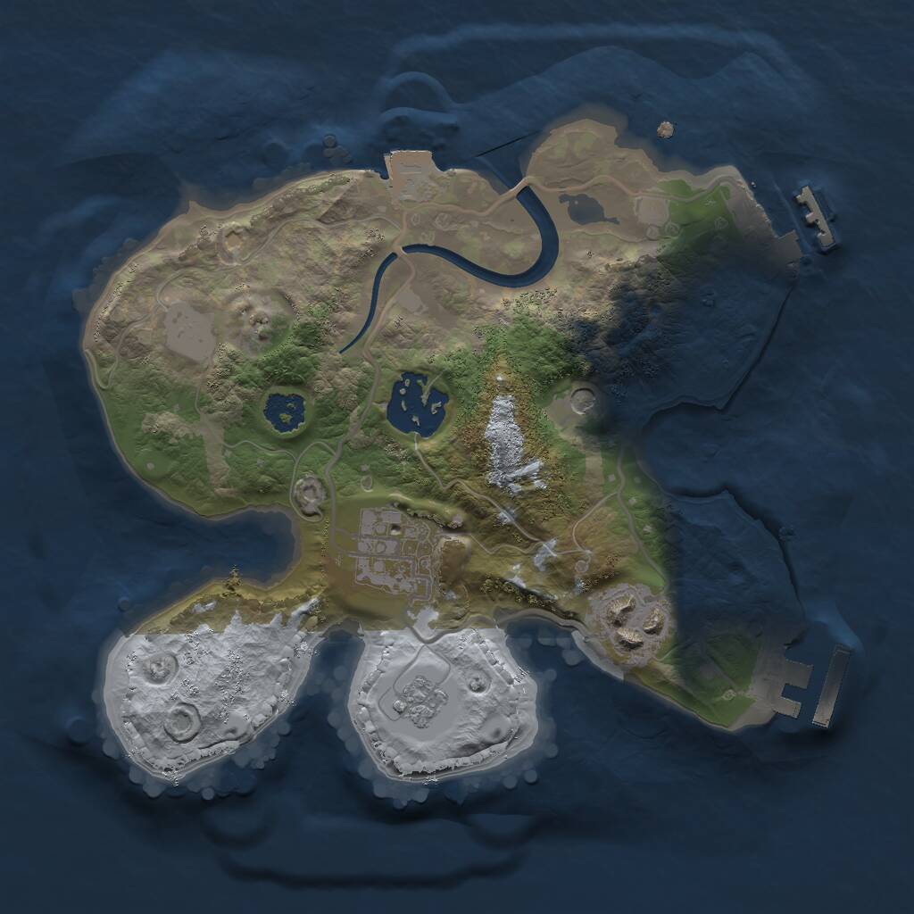 Rust Map: Procedural Map, Size: 2250, Seed: 987298, 8 Monuments