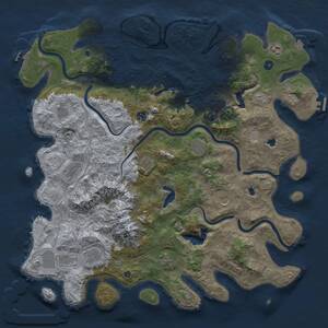 Thumbnail Rust Map: Procedural Map, Size: 5000, Seed: 1825378393, 17 Monuments