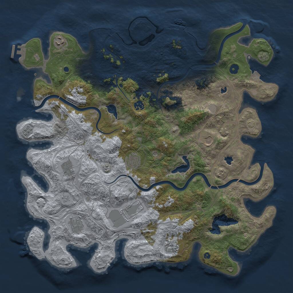 Rust Map: Procedural Map, Size: 4500, Seed: 403126337, 15 Monuments