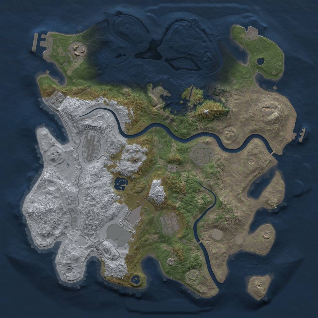 Rust Map: Procedural Map, Size: 3500, Seed: 918301994, 14 Monuments