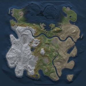 Thumbnail Rust Map: Procedural Map, Size: 3500, Seed: 918301994, 14 Monuments