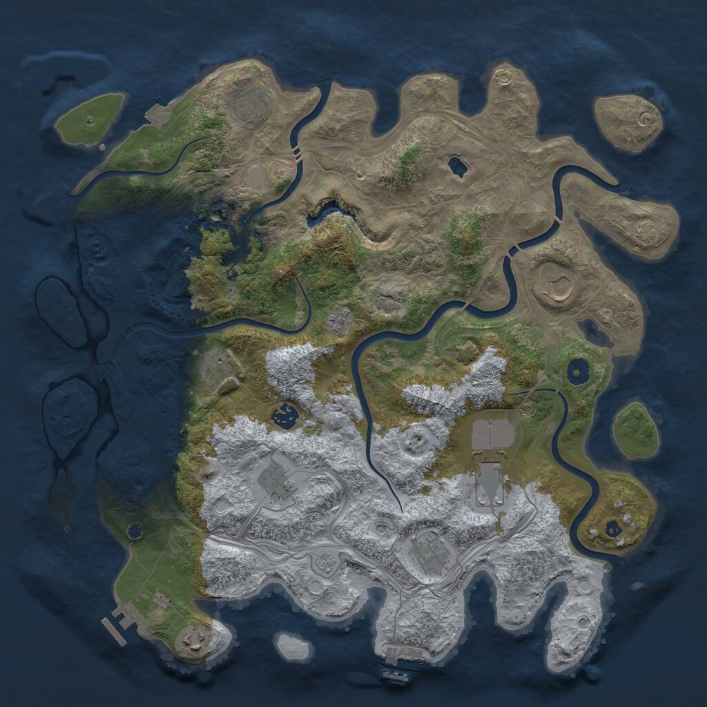 Rust Map: Procedural Map, Size: 4250, Seed: 2051414350, 15 Monuments