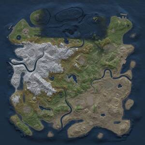 Thumbnail Rust Map: Procedural Map, Size: 4500, Seed: 2002077149, 16 Monuments