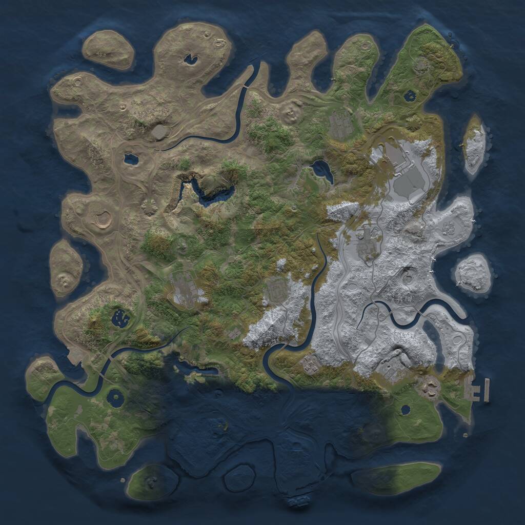 Rust Map: Procedural Map, Size: 4500, Seed: 861994769, 16 Monuments