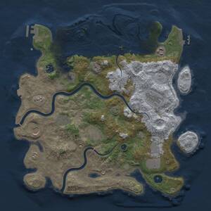 Thumbnail Rust Map: Procedural Map, Size: 3750, Seed: 1012564815, 15 Monuments