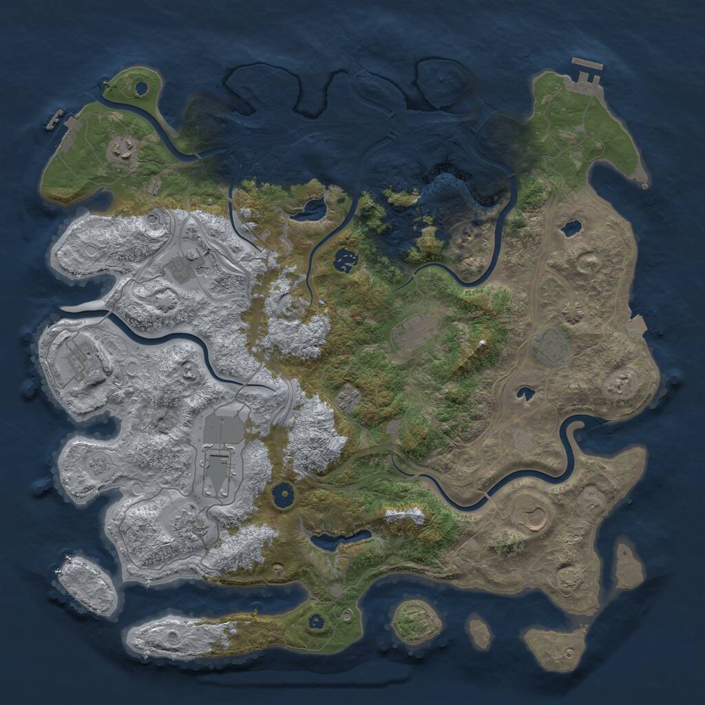 Rust Map: Procedural Map, Size: 4500, Seed: 656748309, 16 Monuments