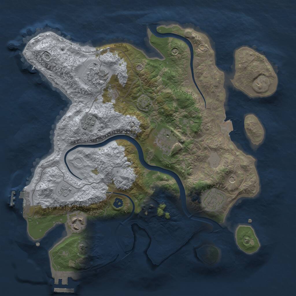 Rust Map: Procedural Map, Size: 3000, Seed: 1011217939, 11 Monuments