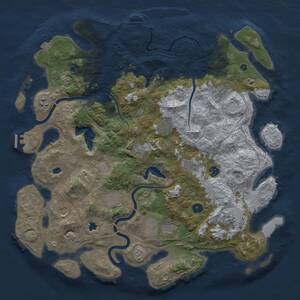 Thumbnail Rust Map: Procedural Map, Size: 4500, Seed: 757694018, 17 Monuments