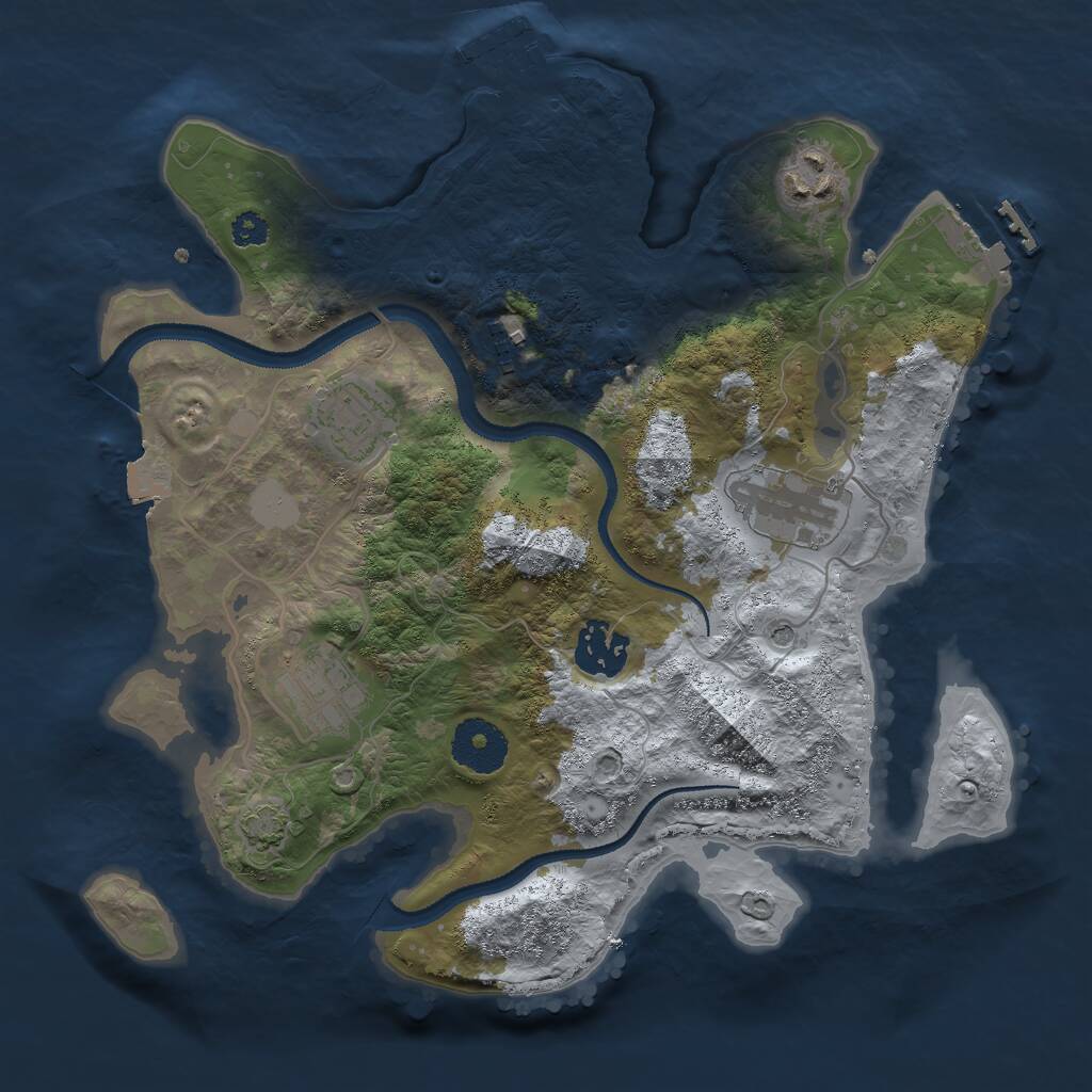 Rust Map: Procedural Map, Size: 3000, Seed: 948031007, 11 Monuments