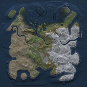 Thumbnail Rust Map: Procedural Map, Size: 3500, Seed: 7485650, 14 Monuments