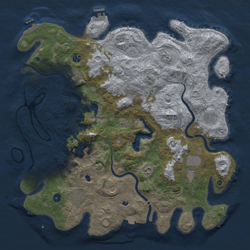Rust Map: Procedural Map, Size: 4500, Seed: 810976846, 16 Monuments