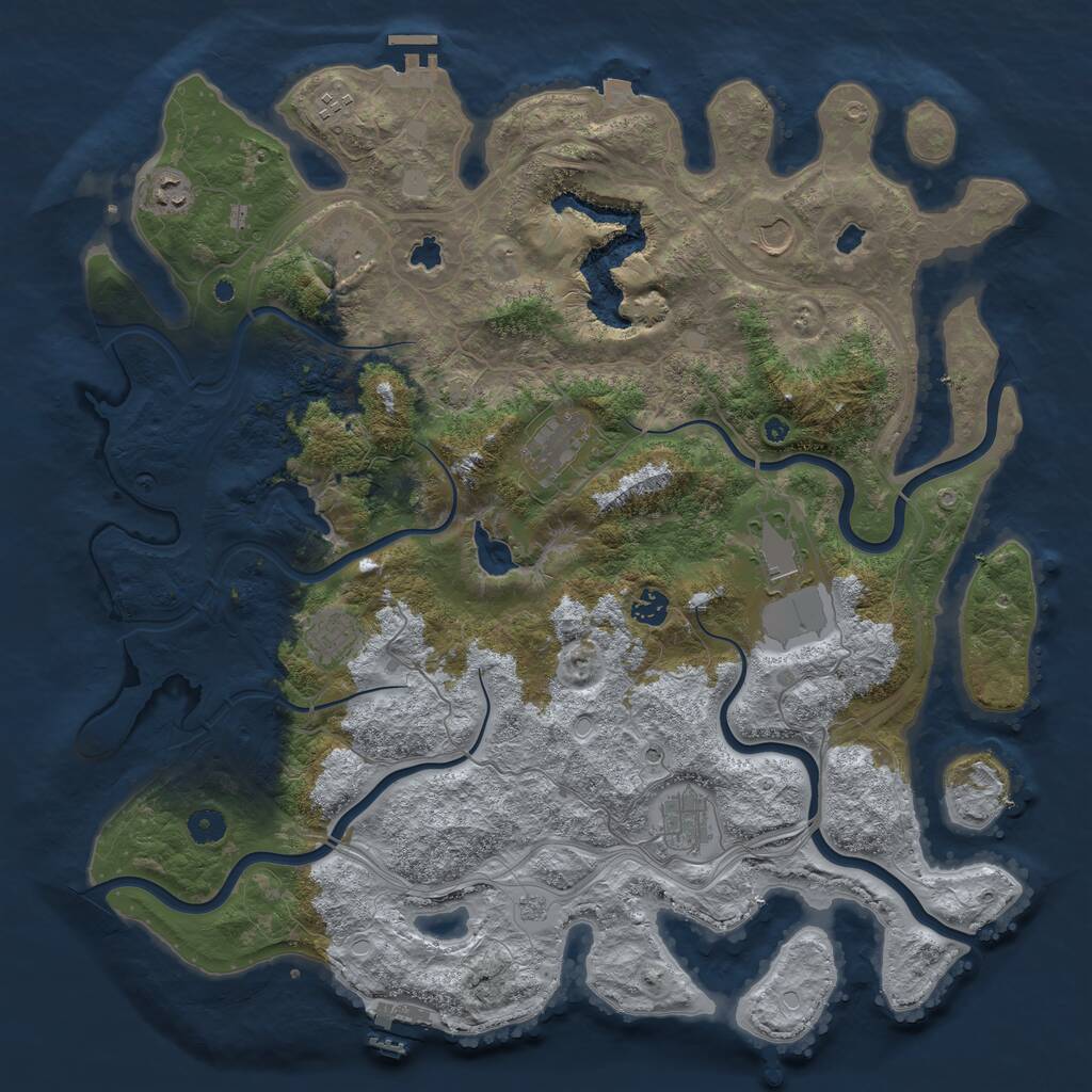 Rust Map: Procedural Map, Size: 4500, Seed: 276144771, 15 Monuments