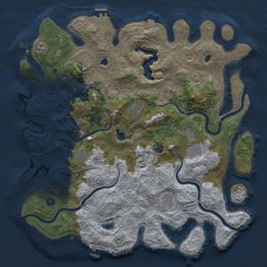 Thumbnail Rust Map: Procedural Map, Size: 4500, Seed: 276144771, 15 Monuments
