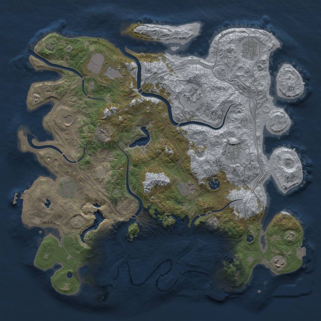 Rust Map: Procedural Map, Size: 4250, Seed: 1577236670, 16 Monuments