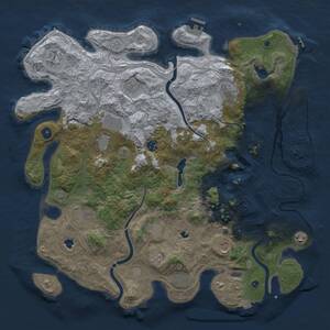 Thumbnail Rust Map: Procedural Map, Size: 4500, Seed: 599774438, 17 Monuments