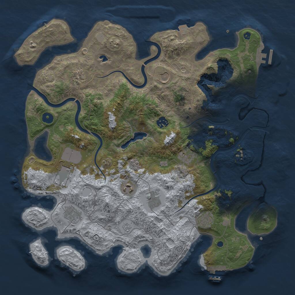Rust Map: Procedural Map, Size: 4000, Seed: 118754682, 16 Monuments