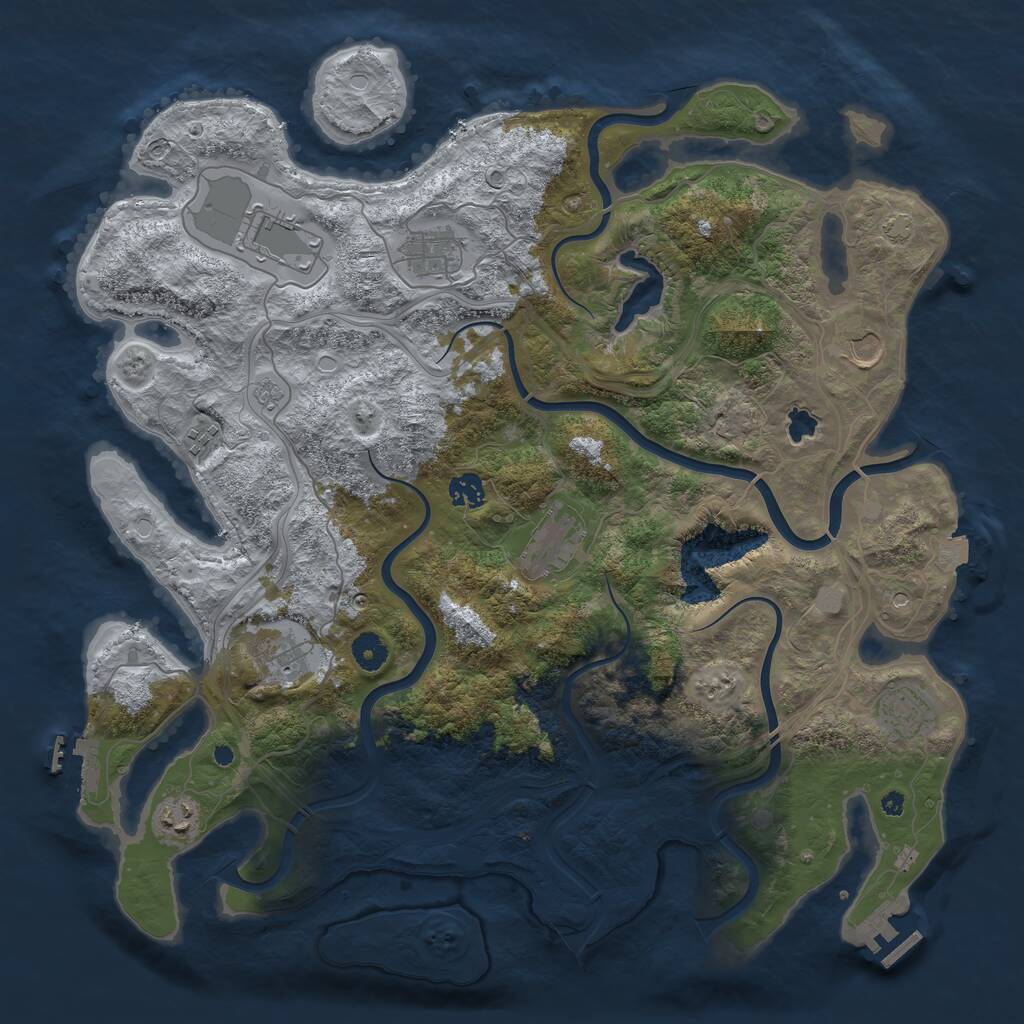 Rust Map: Procedural Map, Size: 4250, Seed: 2082508386, 15 Monuments