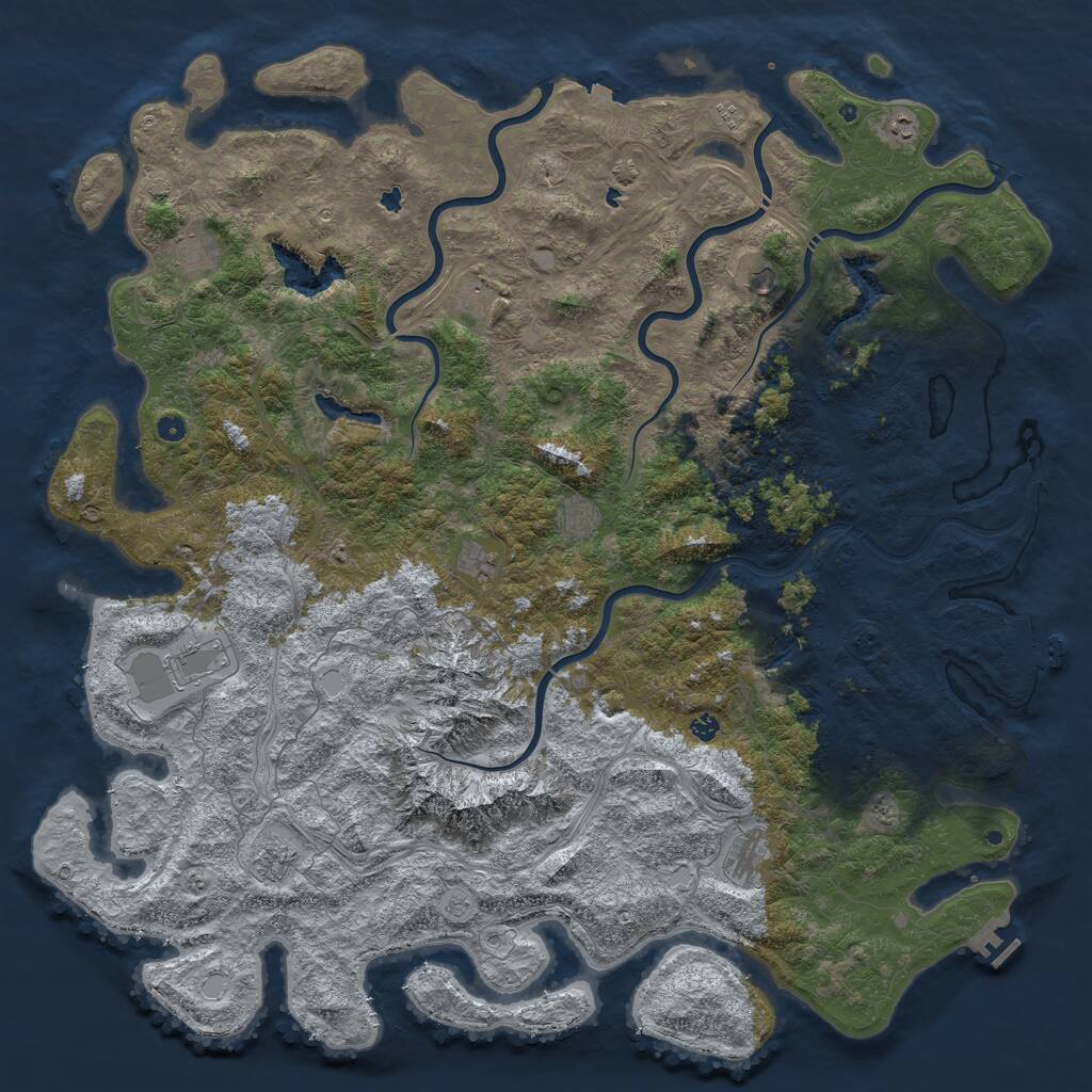 Rust Map: Procedural Map, Size: 5999, Seed: 2035303164, 17 Monuments