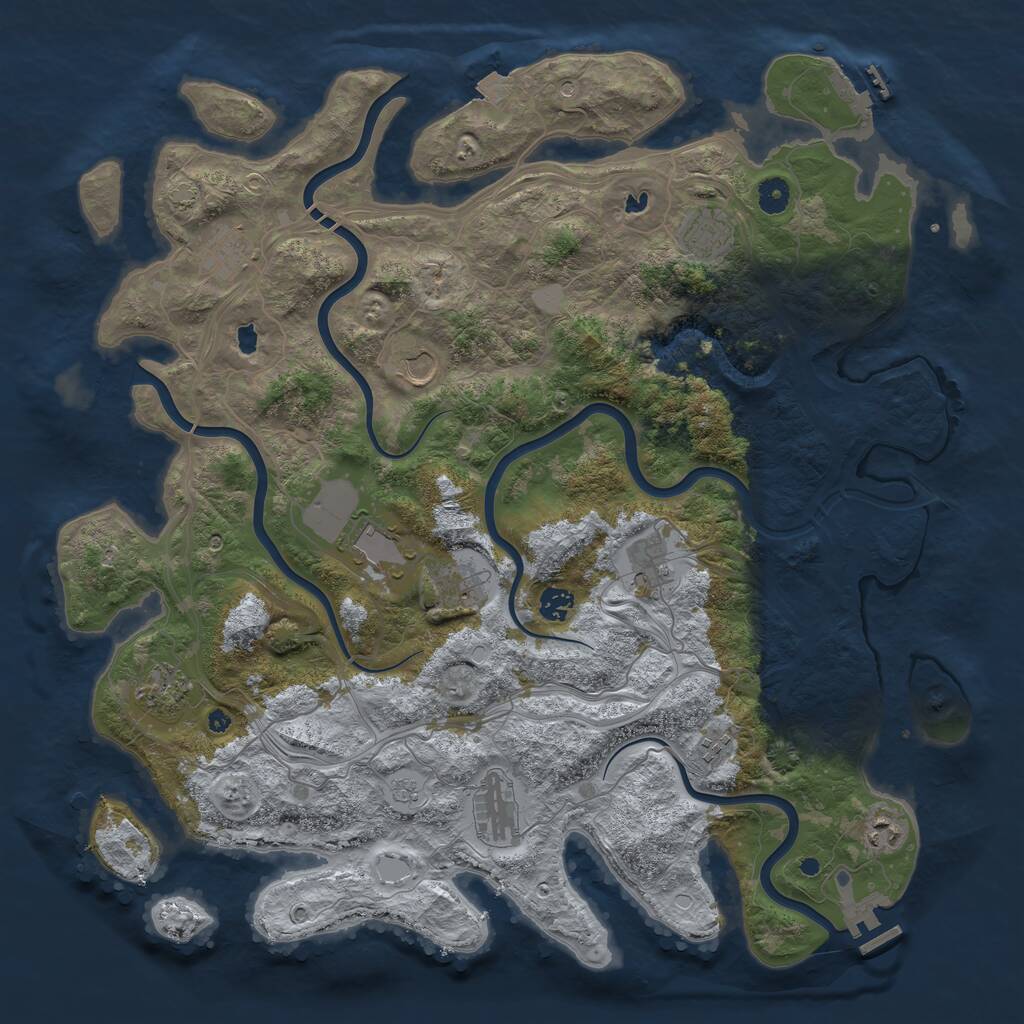 Rust Map: Procedural Map, Size: 4500, Seed: 2030823464, 17 Monuments