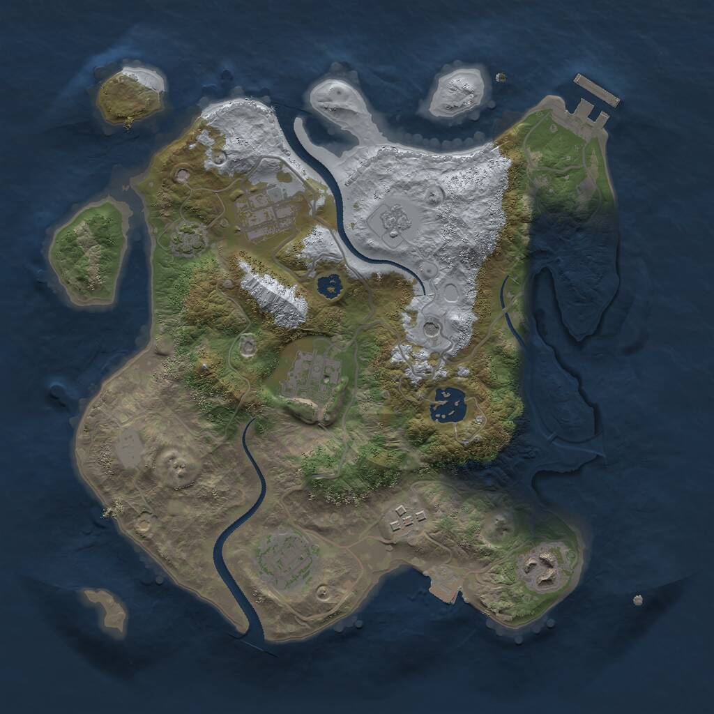 Rust Map: Procedural Map, Size: 2900, Seed: 632966402, 11 Monuments