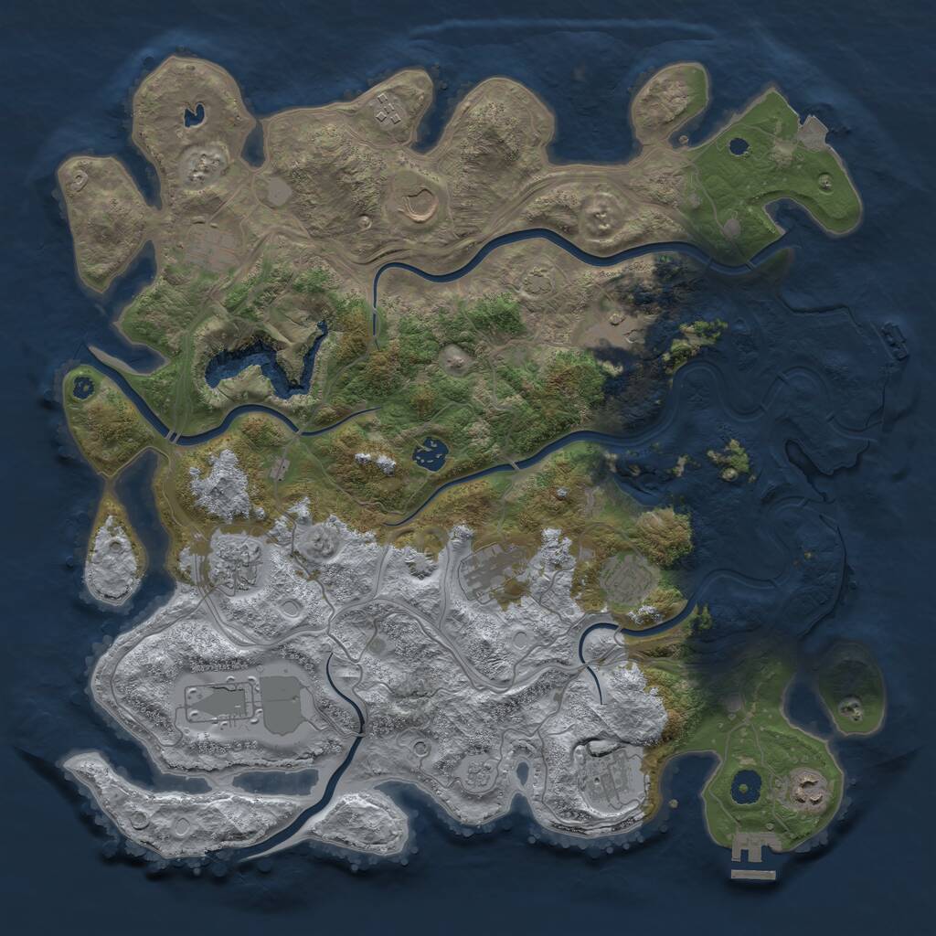 Rust Map: Procedural Map, Size: 4250, Seed: 1218218091, 17 Monuments
