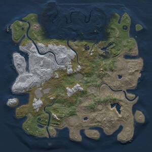 Thumbnail Rust Map: Procedural Map, Size: 4500, Seed: 276347278, 14 Monuments