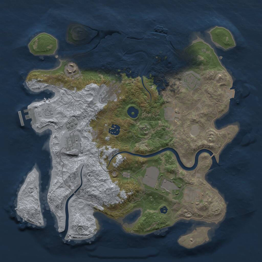 Rust Map: Procedural Map, Size: 3500, Seed: 620255963, 15 Monuments