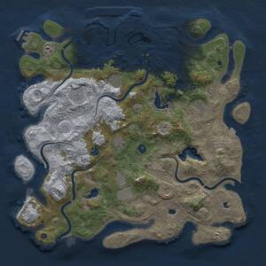 Thumbnail Rust Map: Procedural Map, Size: 4500, Seed: 1758269277, 15 Monuments