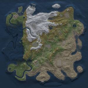 Thumbnail Rust Map: Procedural Map, Size: 3999, Seed: 1548671993, 17 Monuments