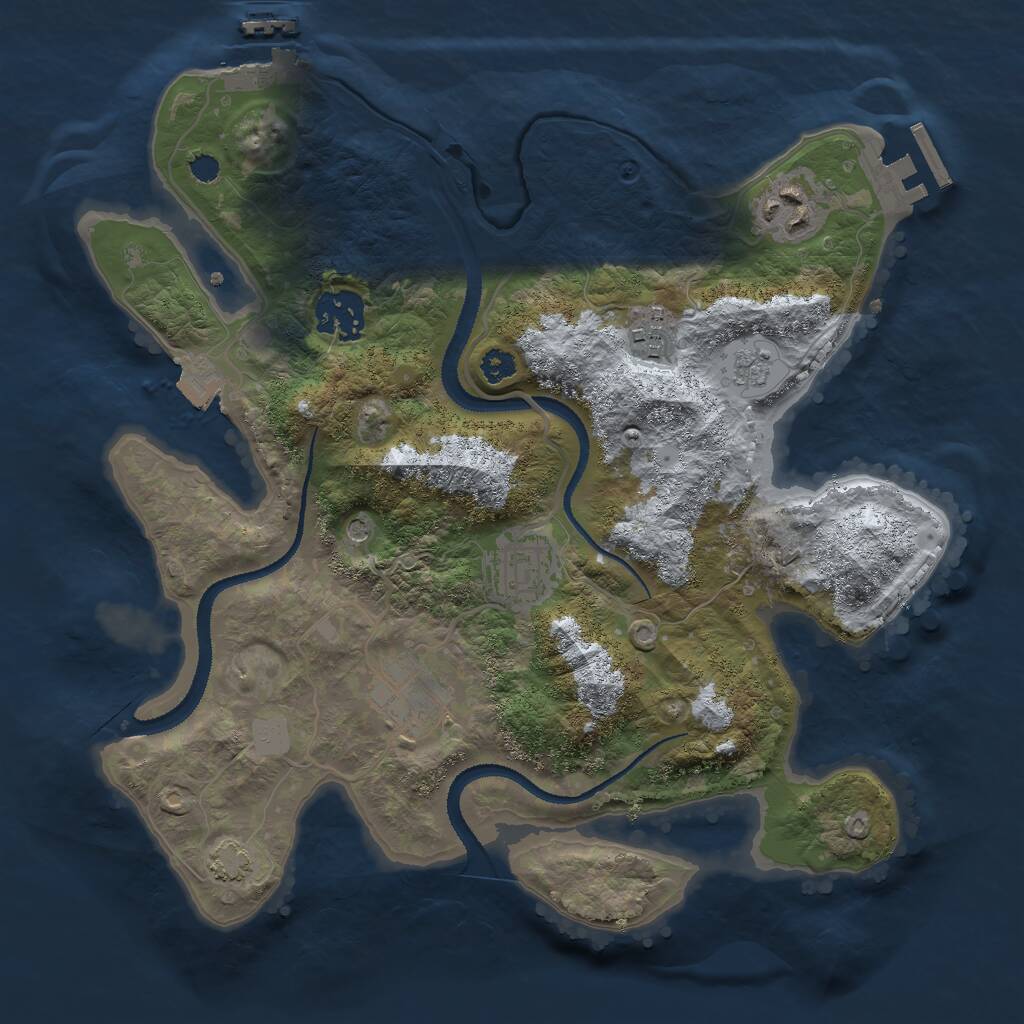 Rust Map: Procedural Map, Size: 3000, Seed: 338387403, 11 Monuments
