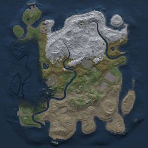 Thumbnail Rust Map: Procedural Map, Size: 3600, Seed: 940155932, 13 Monuments