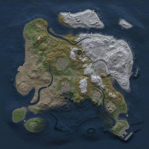 Thumbnail Rust Map: Procedural Map, Size: 3000, Seed: 1901496993, 11 Monuments