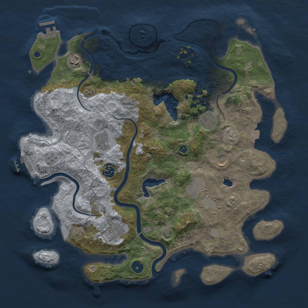 Rust Map: Procedural Map, Size: 4000, Seed: 119283558, 14 Monuments